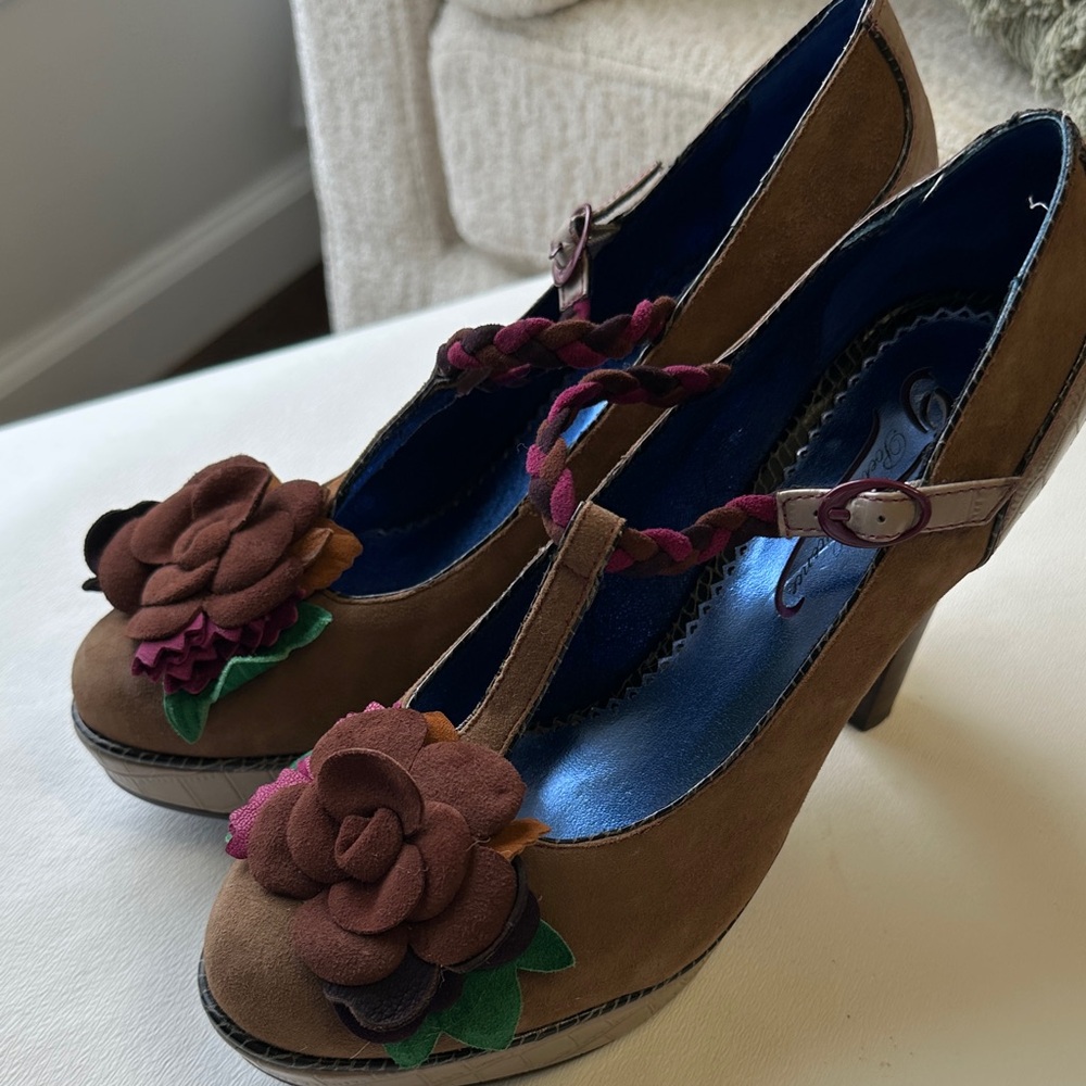 Poetic License Brown london Floral pumps Anthropology